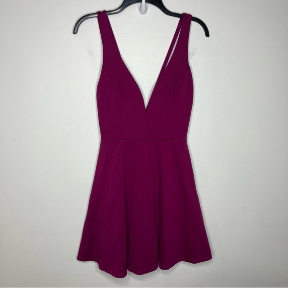 Lulus magenta sexy skater dress size medium - Picture 4 of 10